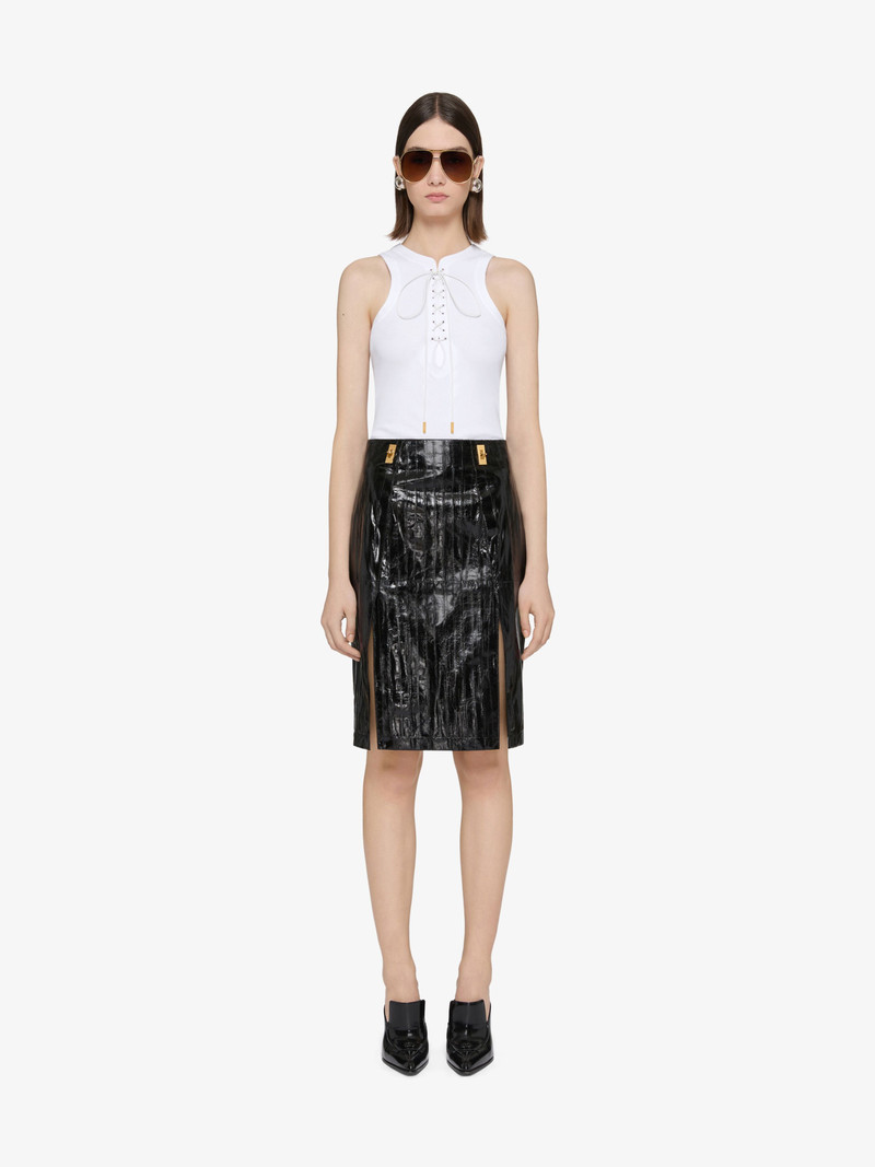 Givenchy SLIM FIT TANK TOP IN COTTON WITH LACES AND 4G DETAIL outlook