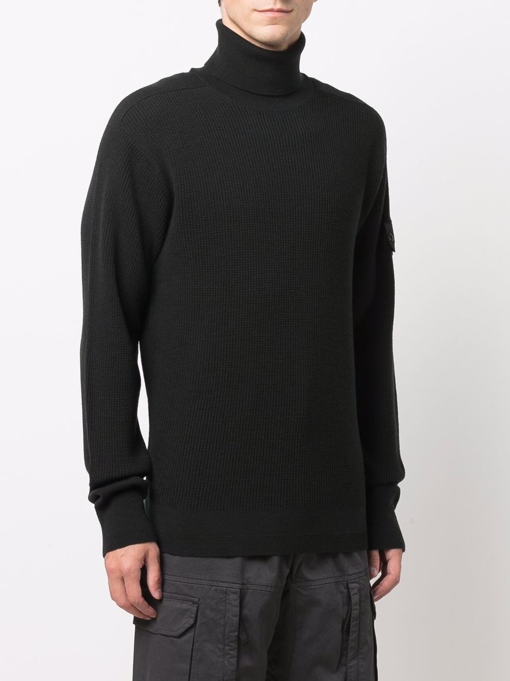 logo-patch roll-neck jumper - 3