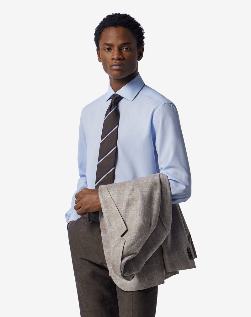 CORNELIANI Light blue ice cotton shirt outlook