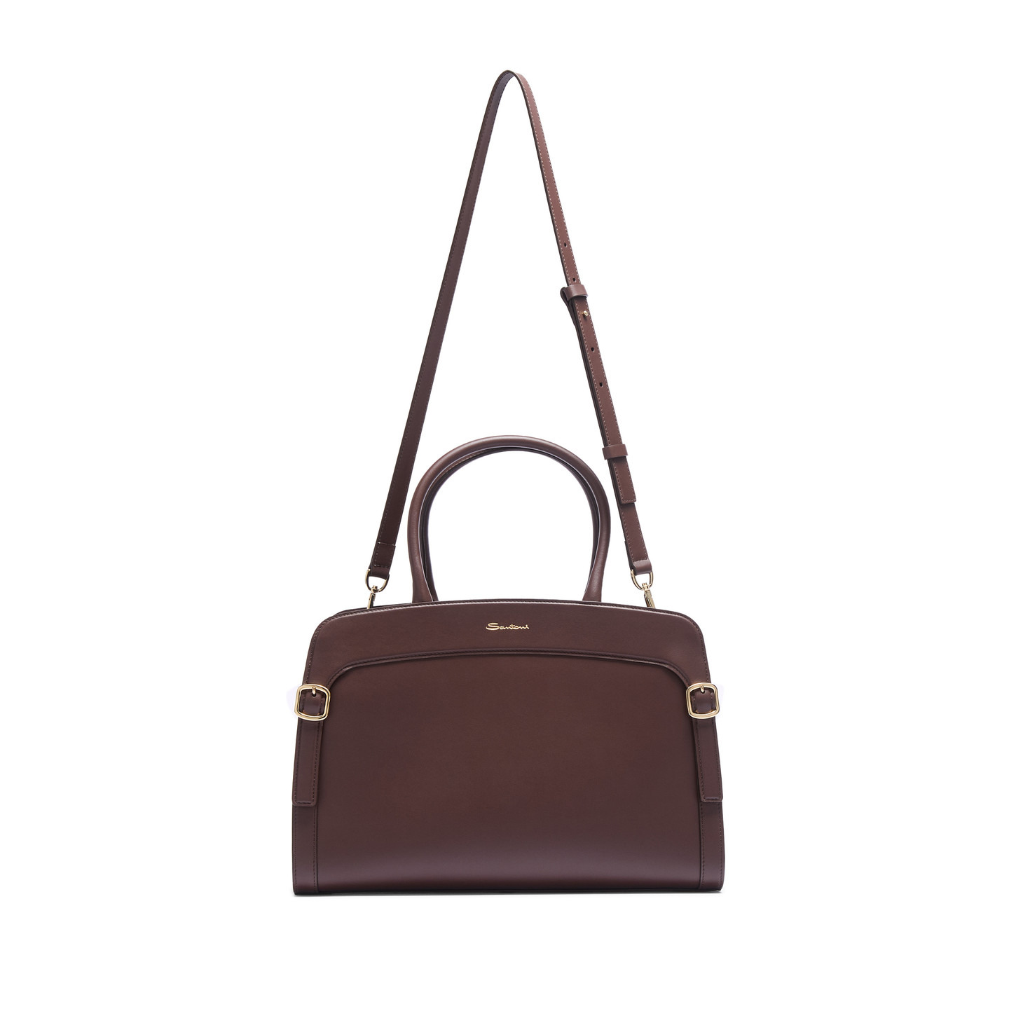 Dark brown leather handbag - 3