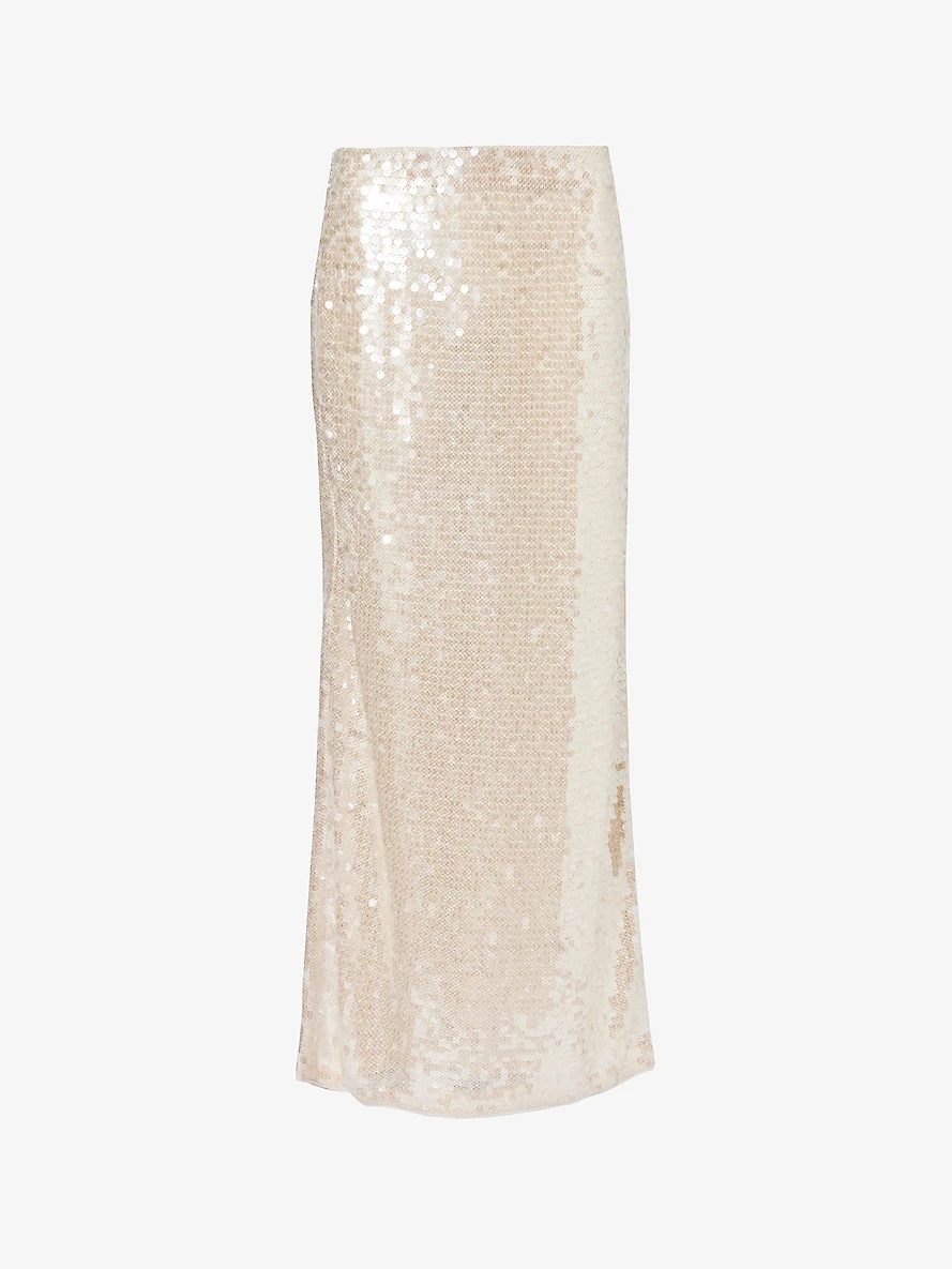 Numi sequin-embellished knitted maxi skirt - 1