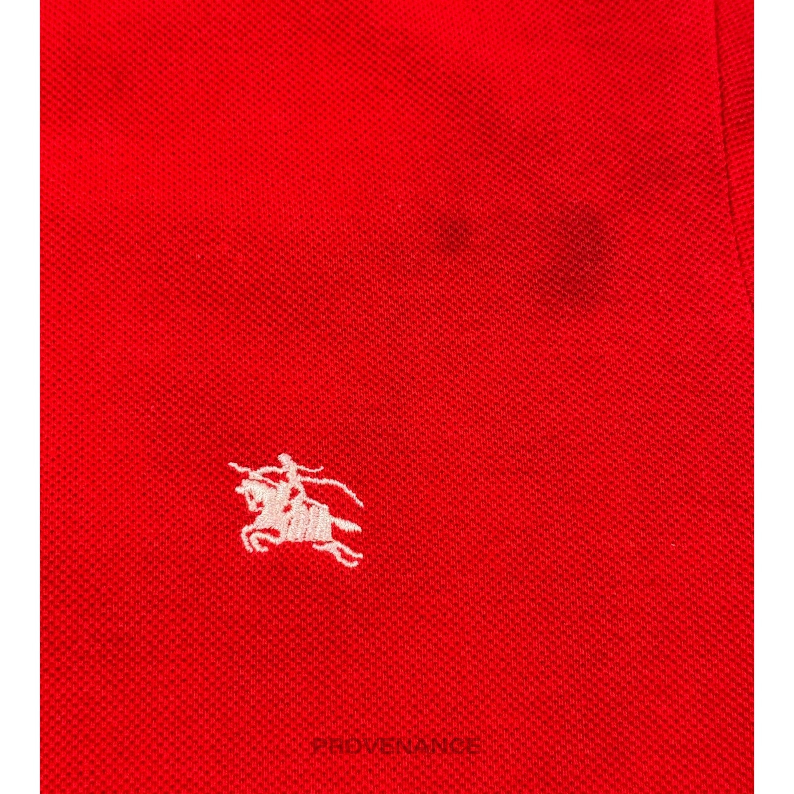 Burberry Sports Long Sleeve Polo Shirt - Red Nova Check M - 4