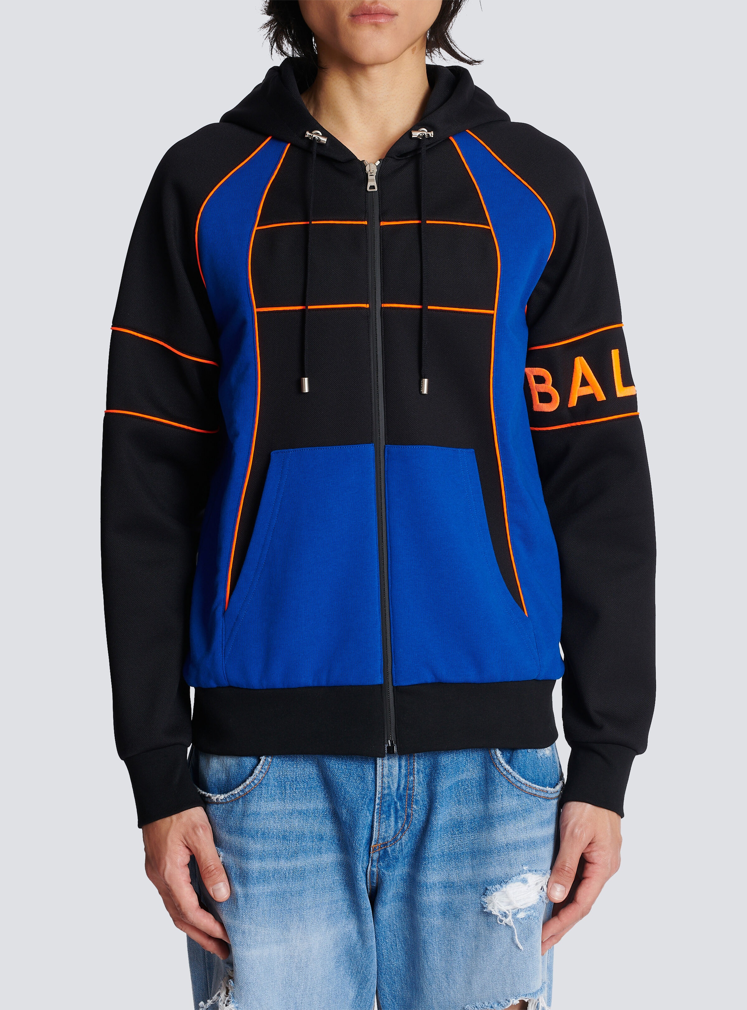 Hoodie with Balmain logo inserts - 5