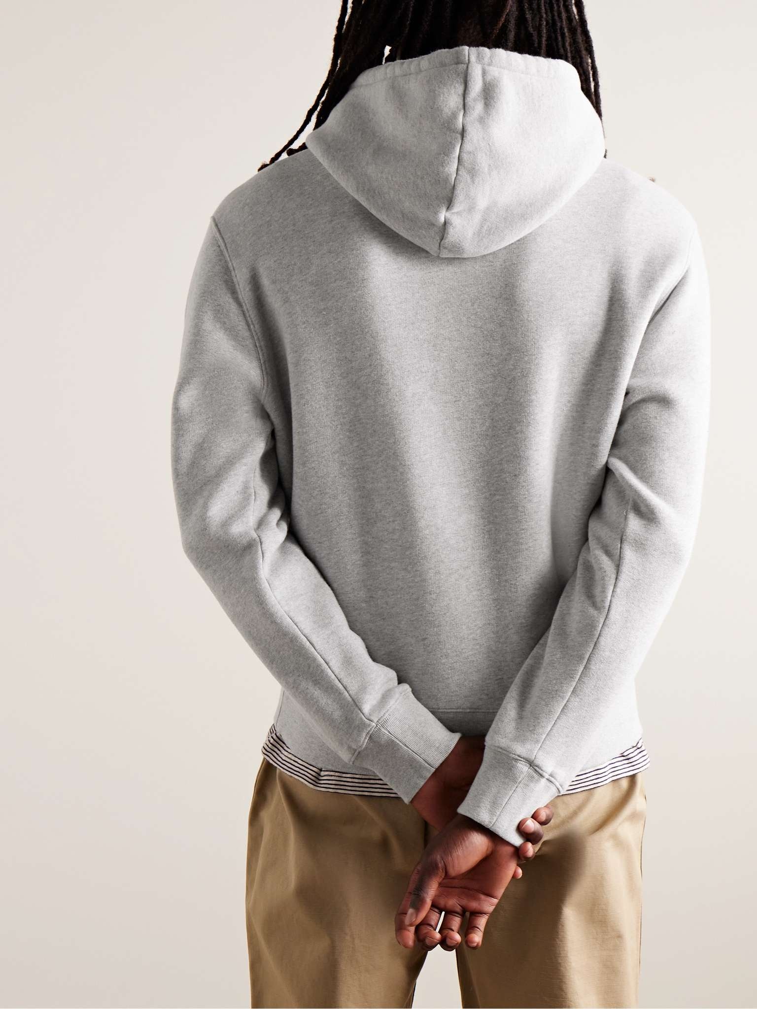 Embroidered Logo-Print Cotton-Jersey Hoodie - 4