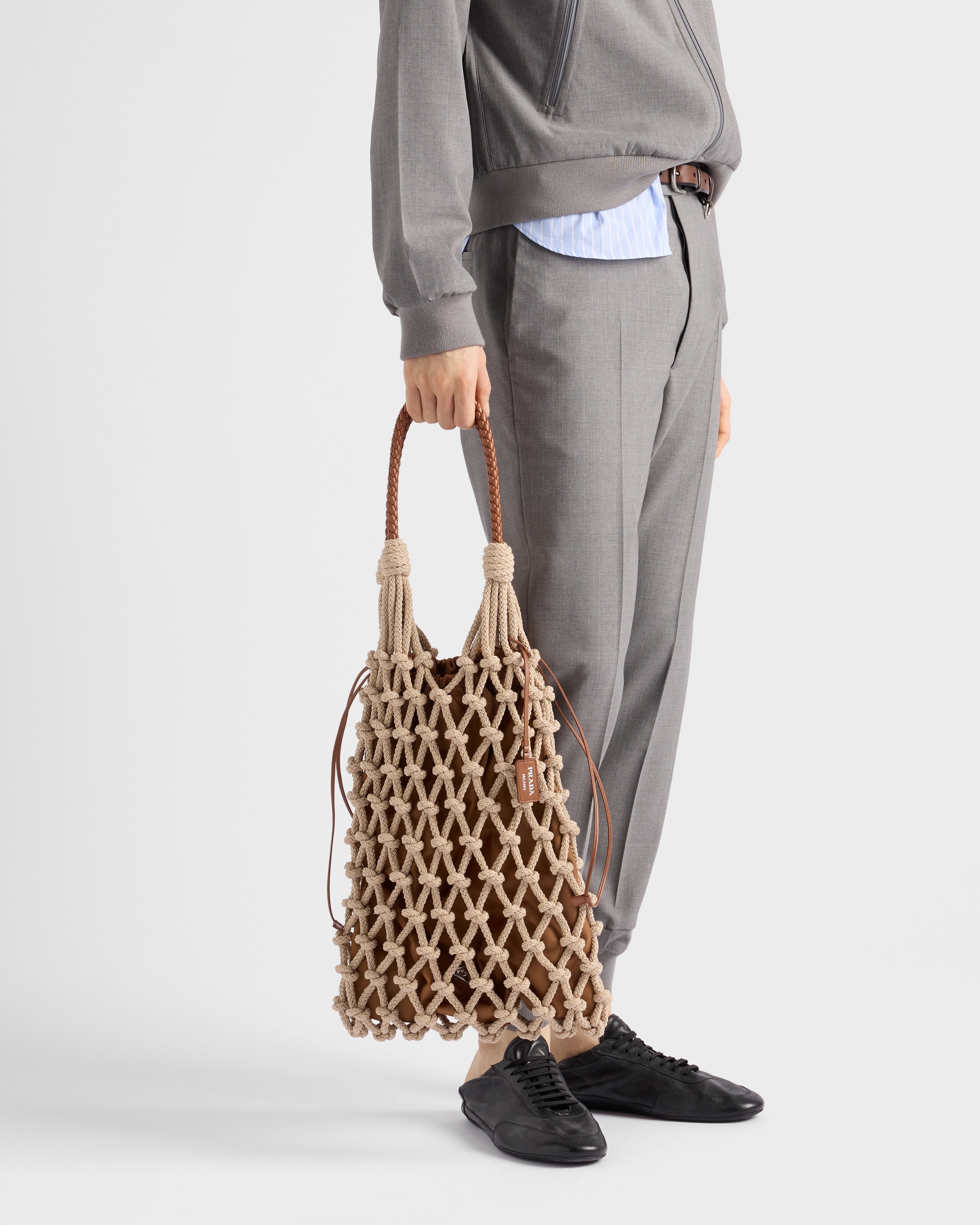 Cotton cord macramé tote bag - 8