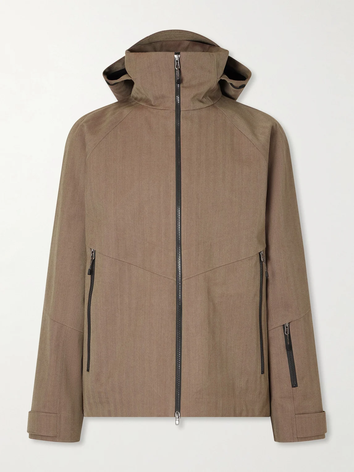 Intrepid Herringbone Virgin Wool Hooded Ski Jacket - 1
