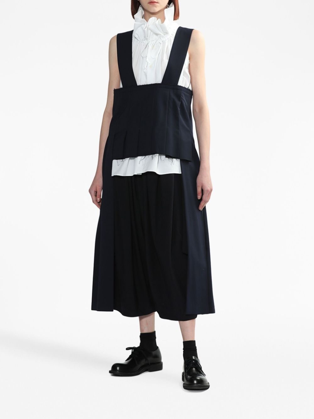 box-pleated ripped-detail dress - 5