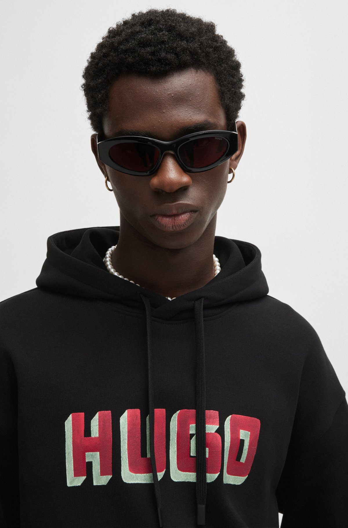 LOGO-PRINT HOODIE IN FRENCH-TERRY COTTON - 3