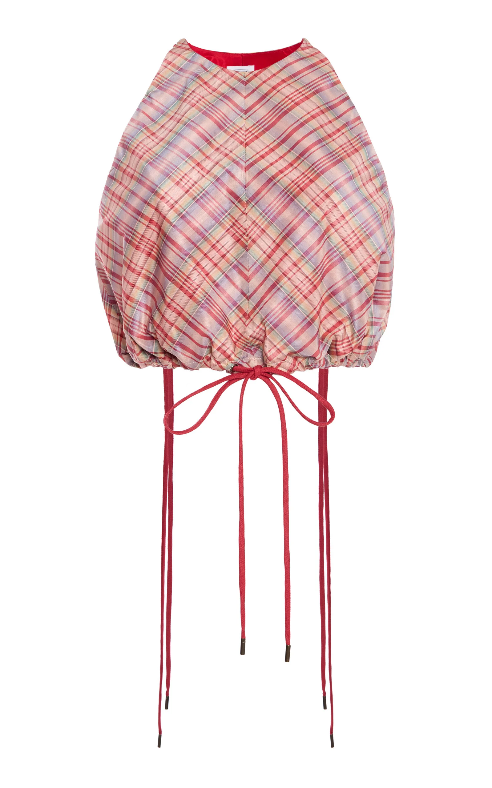 Draw Me Closer Silk-Blend Top plaid - 1