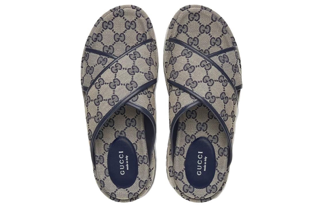 (WMNS) Gucci GG Platform Slide Sandal 'GG Motif - Beige Blue' 692842-H6320-4061 - 4