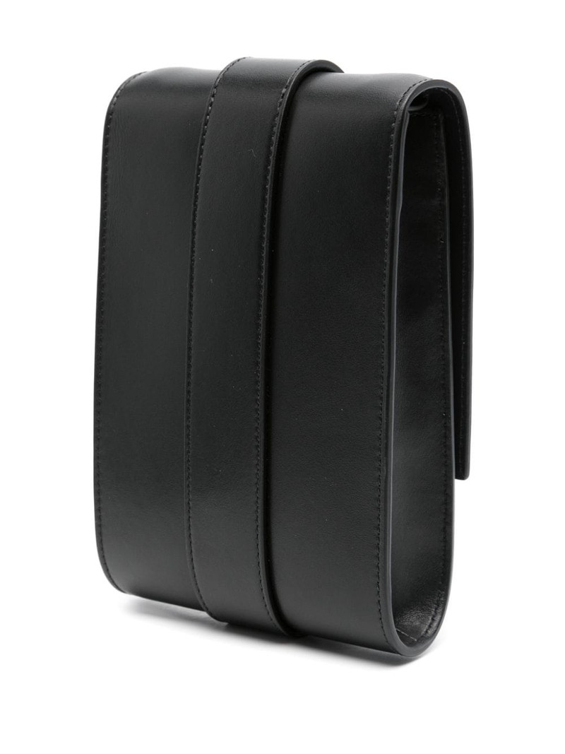 logo-plaque leather shoulder bag 3