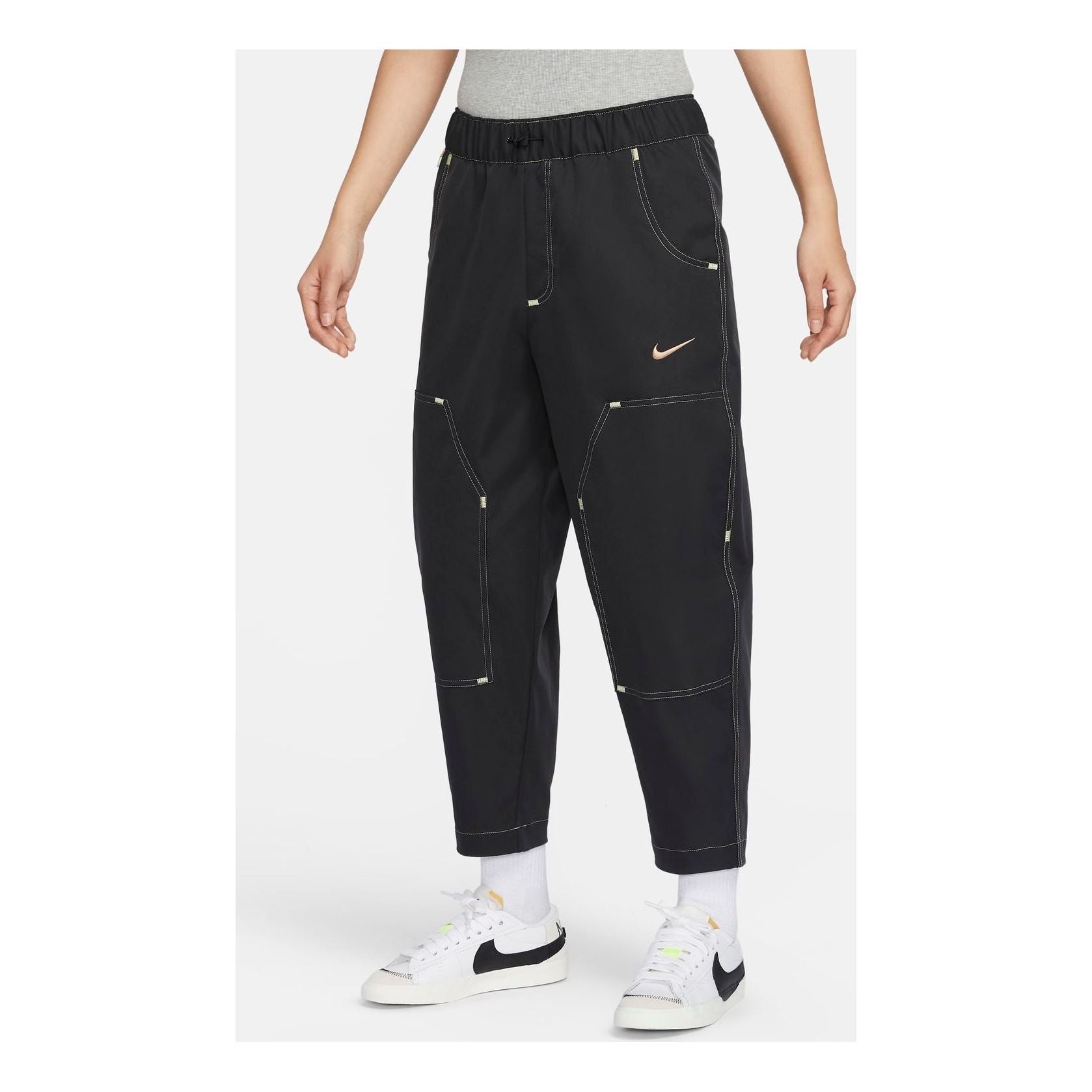 (WMNS) Nike Sportswear Woven Pants 'Black' HF6174-010 - 2