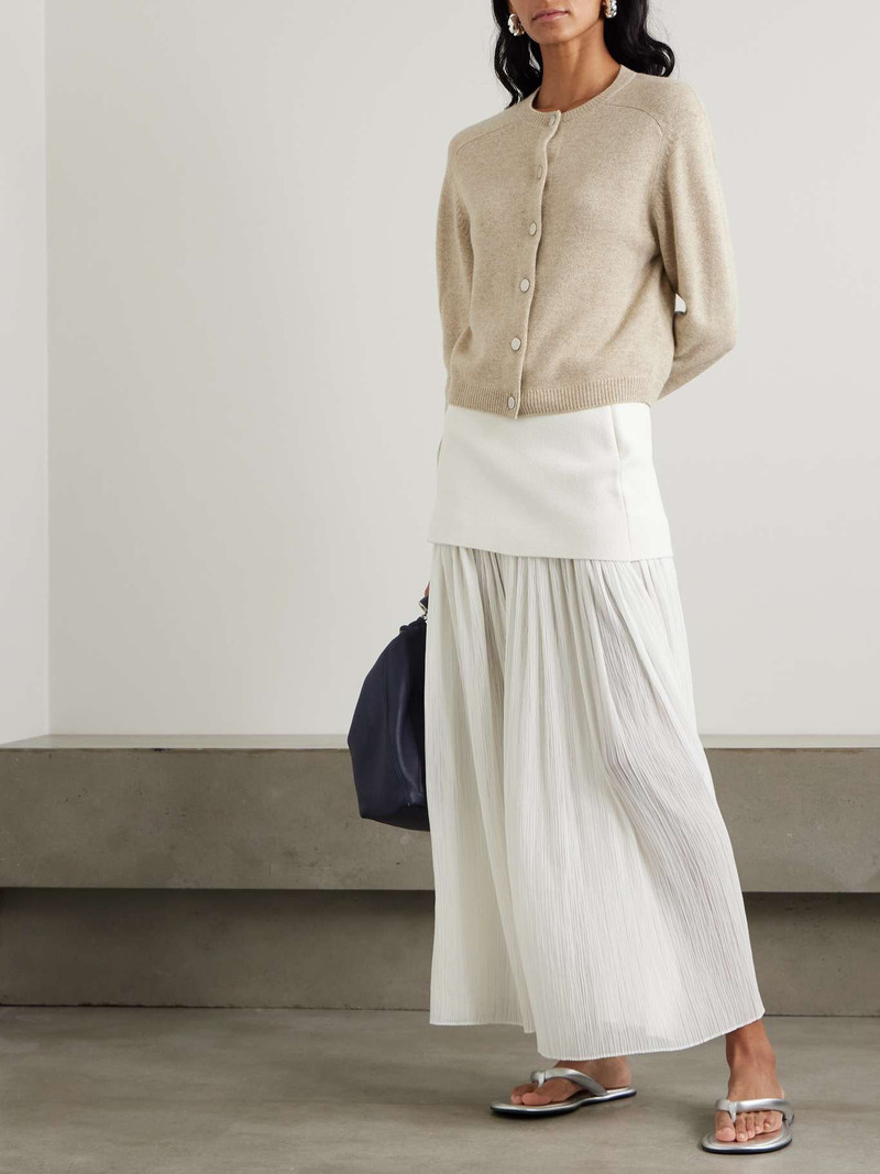Carven Tie-detailed cashmere cardigan Beige outlook