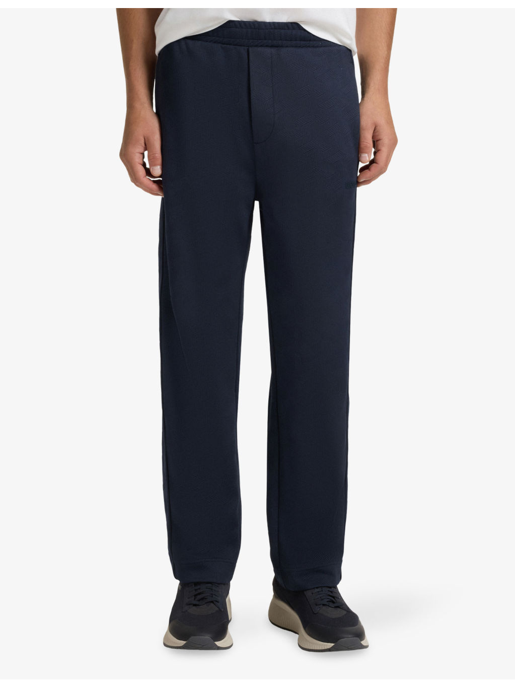 Jacquard-Pattern Elasticated-Waist Jersey Jogging Bottoms - 3