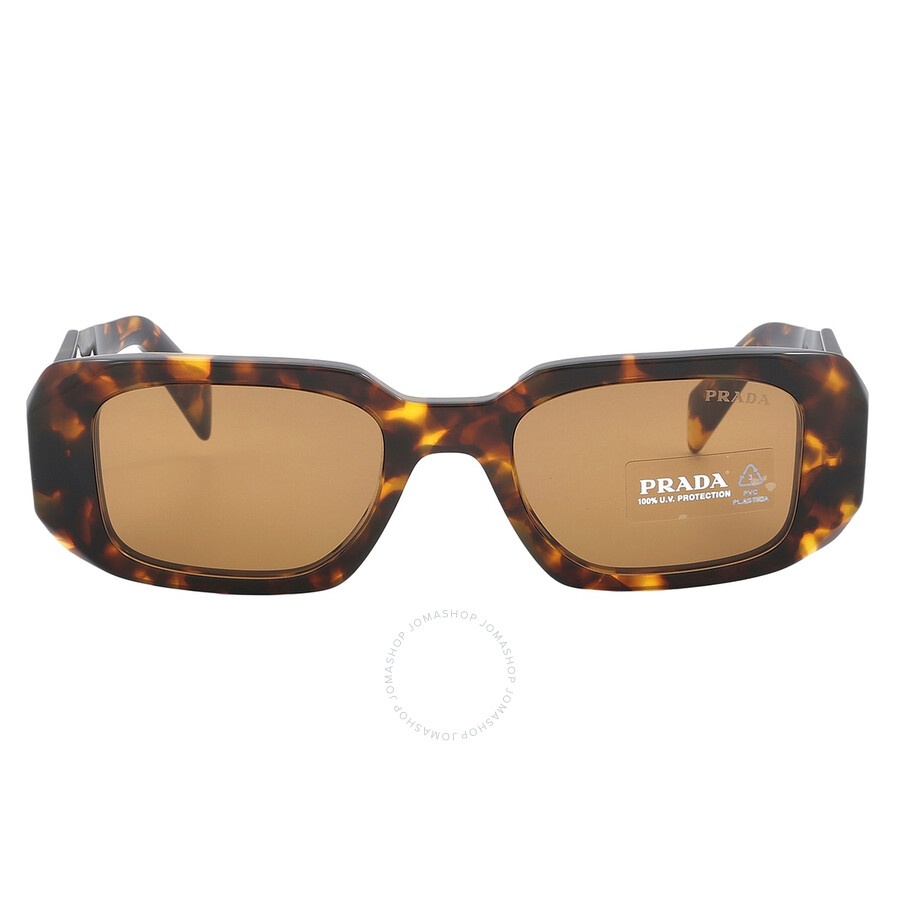 Prada Light Brown Rectangular Ladies Sunglasses PR 17WS VAU2Z1 49 - 1