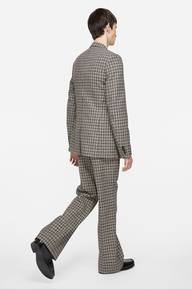 Fitted wool suit jacket - Black/white 3