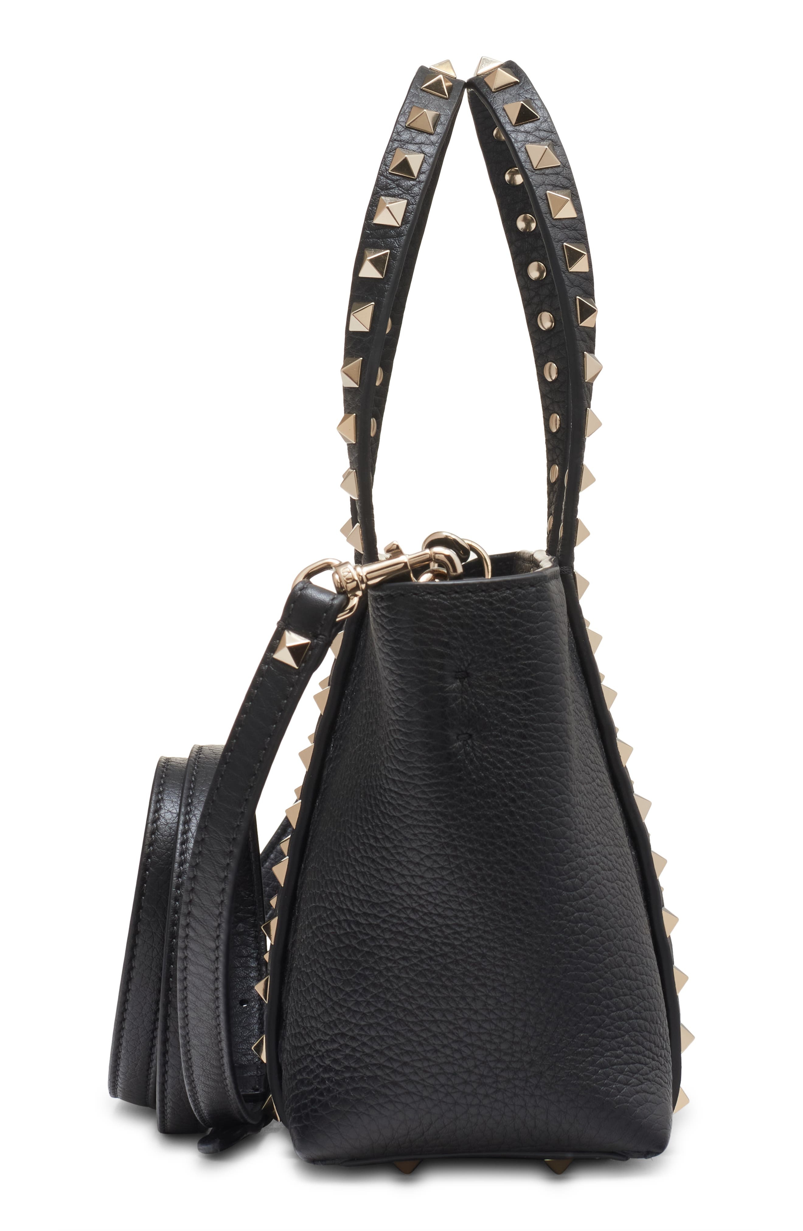 Valentino Garavani Mini Rockstud Leather Tote in Nero at Nordstrom - 6