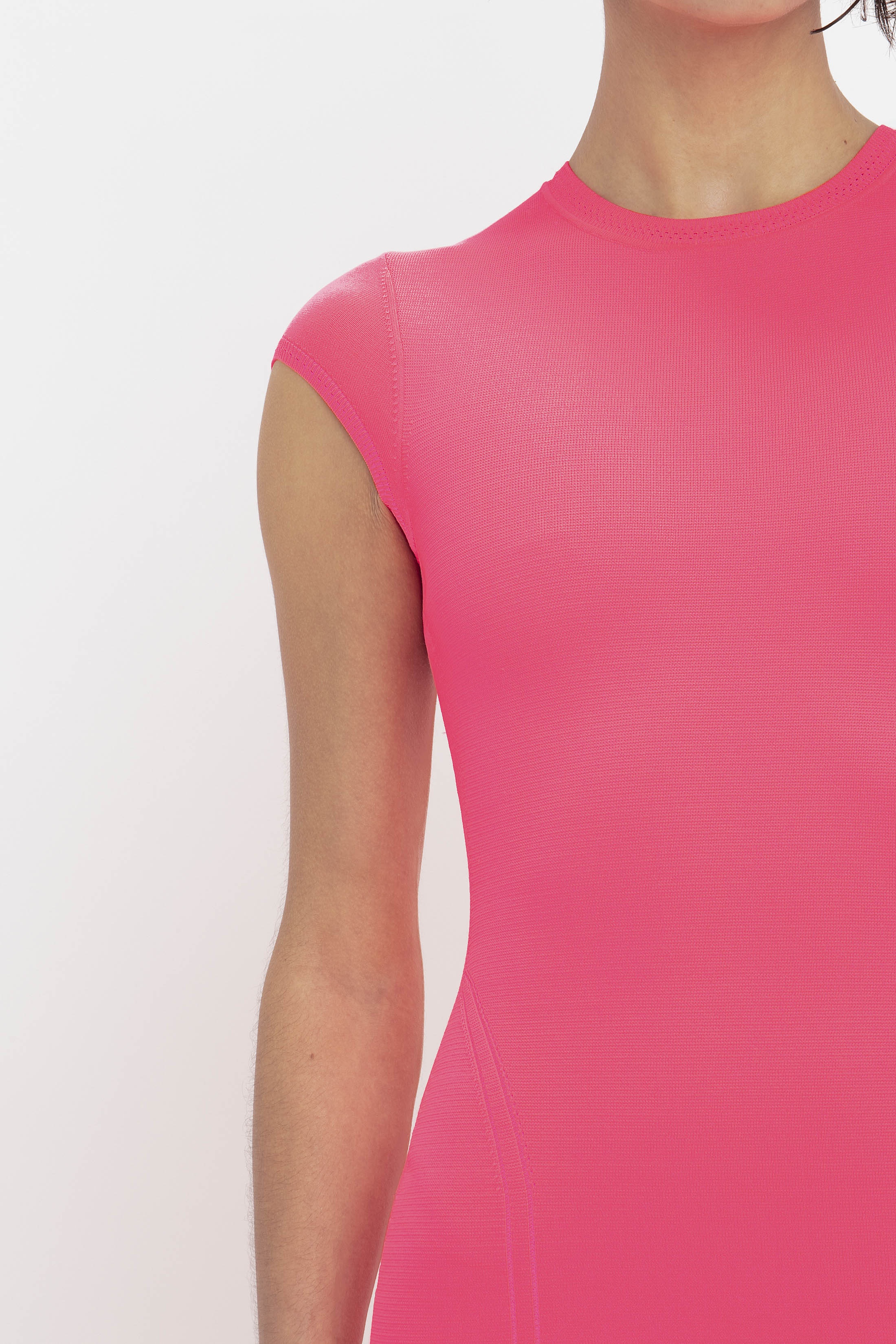 VB Body Compact Cap Sleeve Mini Dress In Pink - 5