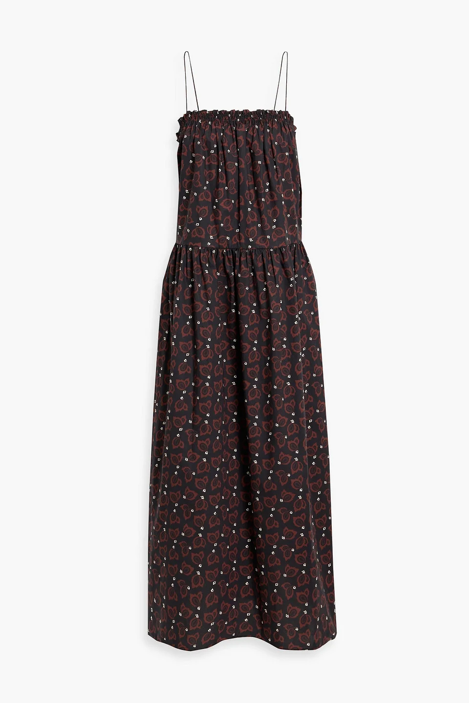Printed cotton-poplin maxi dress - 1