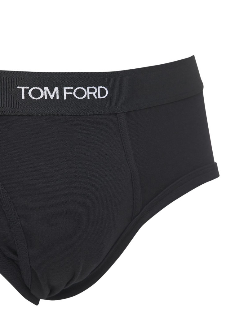 Pack of 2 logo stretch cotton briefs - 3