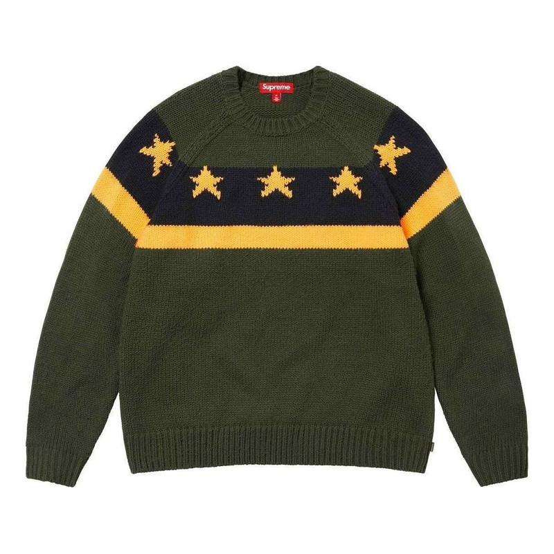 Supreme Stars Sweater 'Olive Green Black Yellow' SUP-SS24-136 - 1