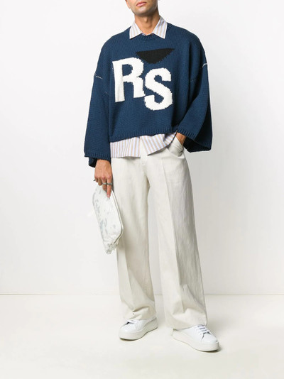 Raf Simons intarsia-logo drop-shoulder jumper outlook