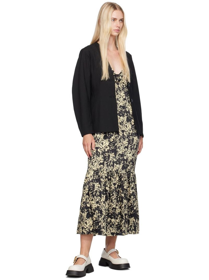 GANNI Black V-Neck Blazer outlook