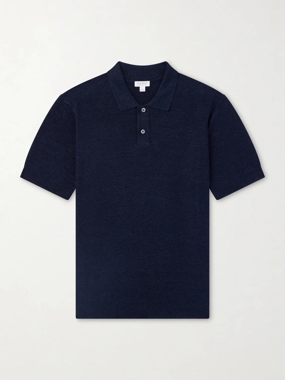 Honeycomb-Knit Linen and Silk-Blend Polo Shirt - 1