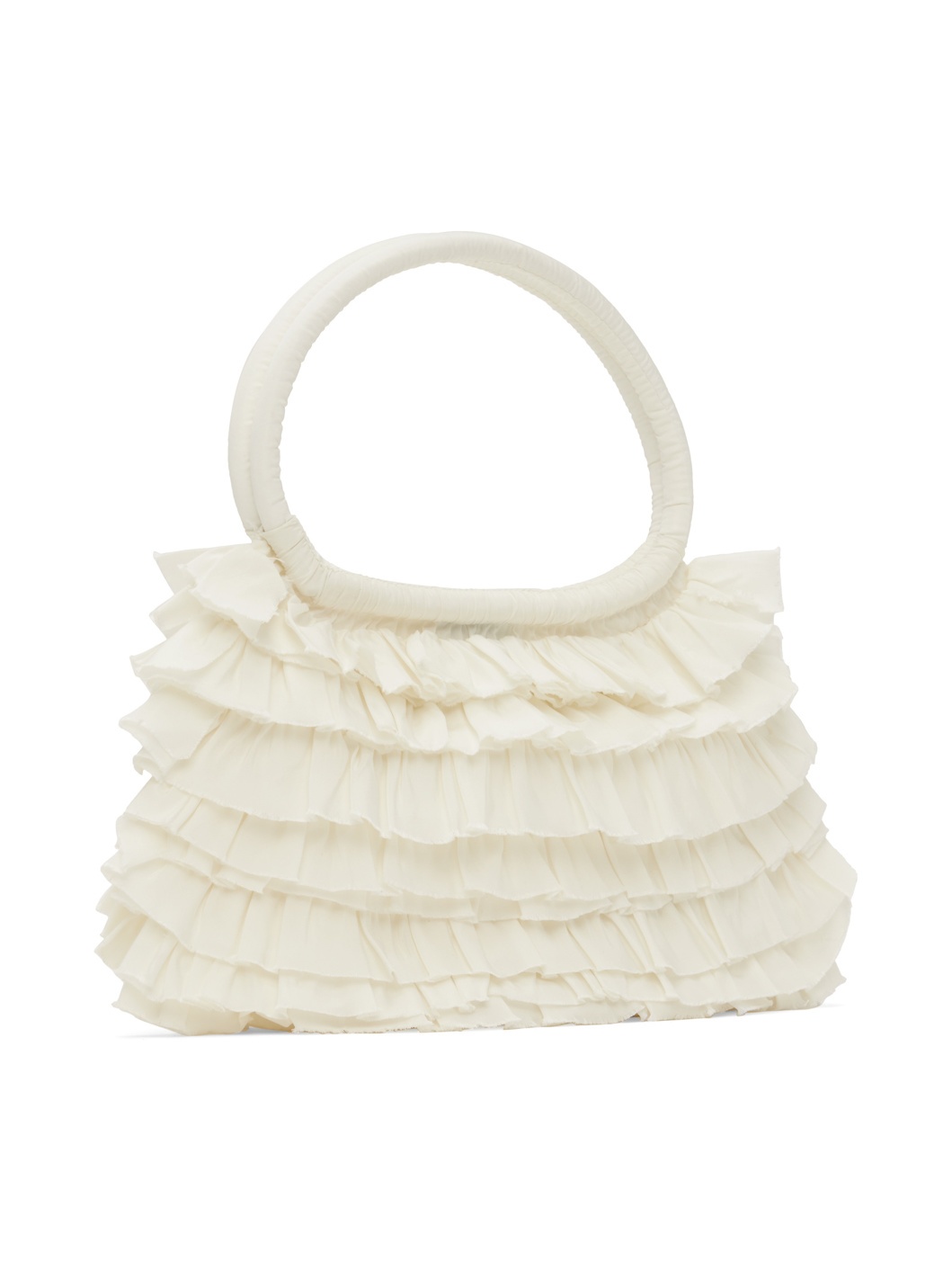 SSENSE Exclusive Off-White Frilled Bag - 3