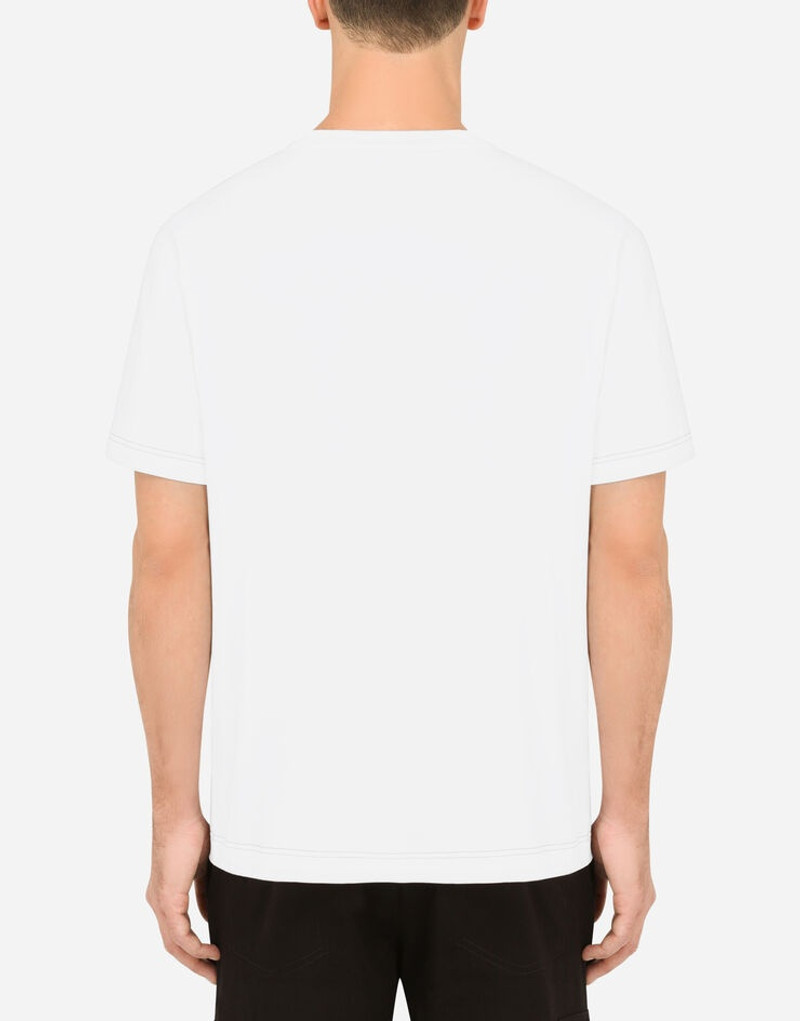 Cotton T-shirt with leopard-print DG patch 3