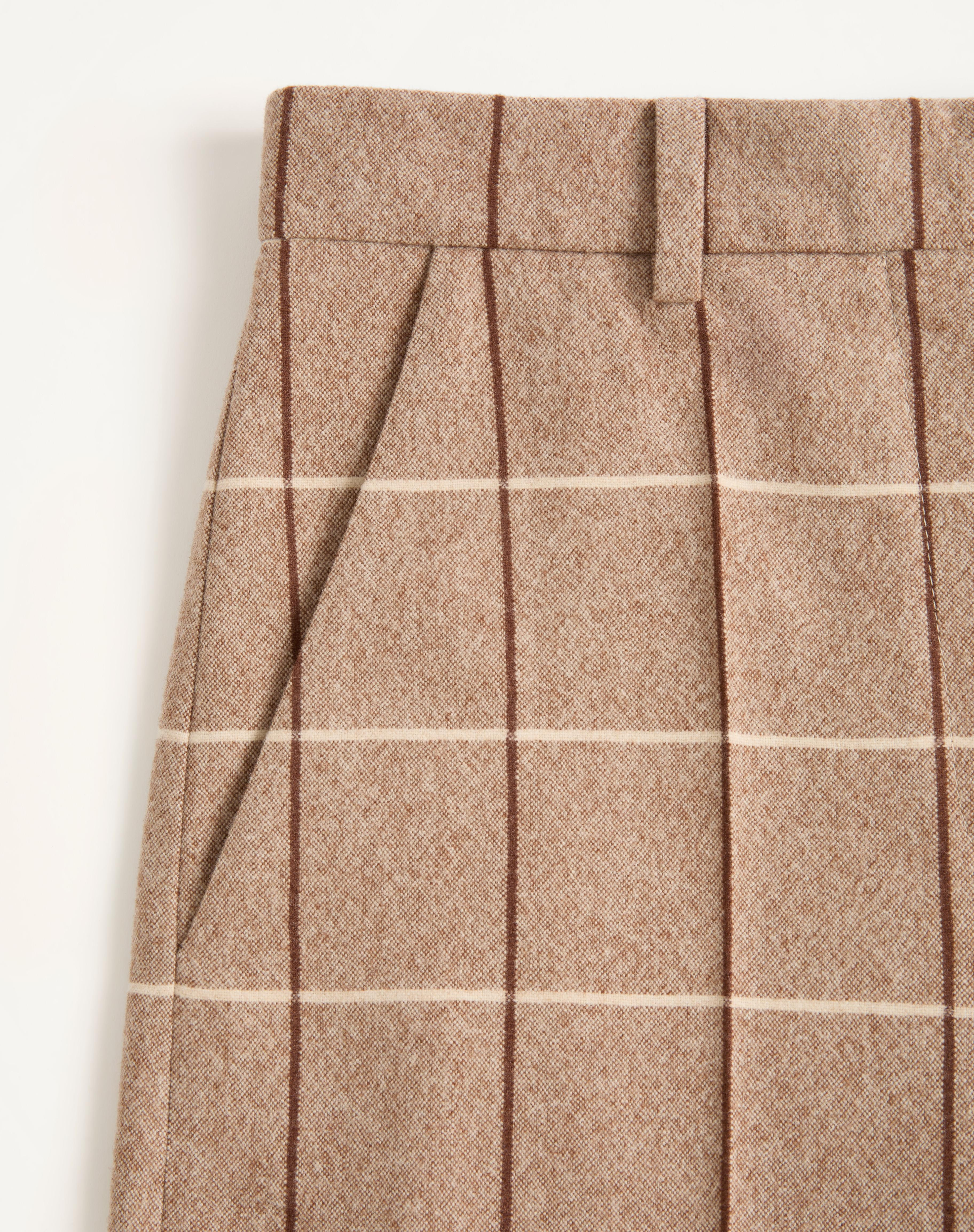WOOL PANTS WITH WINDOWPANE CHECK PATTERN - 6