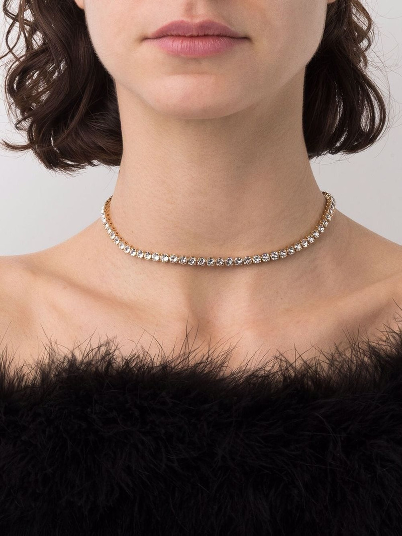 Amina Muaddi Tennis crystal-embellished necklace outlook