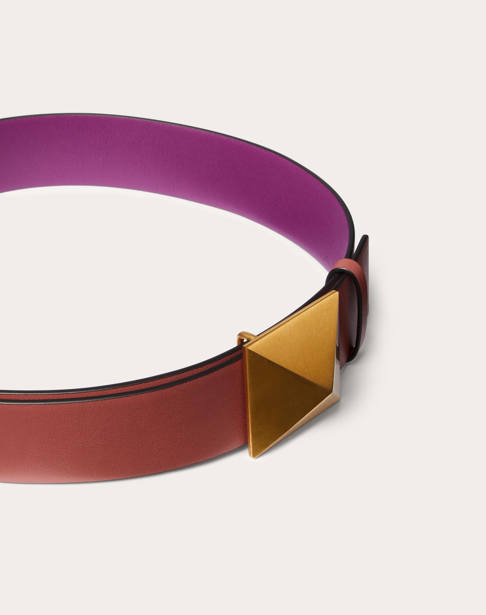 REVERSIBLE ONE STUD BELT IN GLOSSY CALFSKIN 40 MM - 4