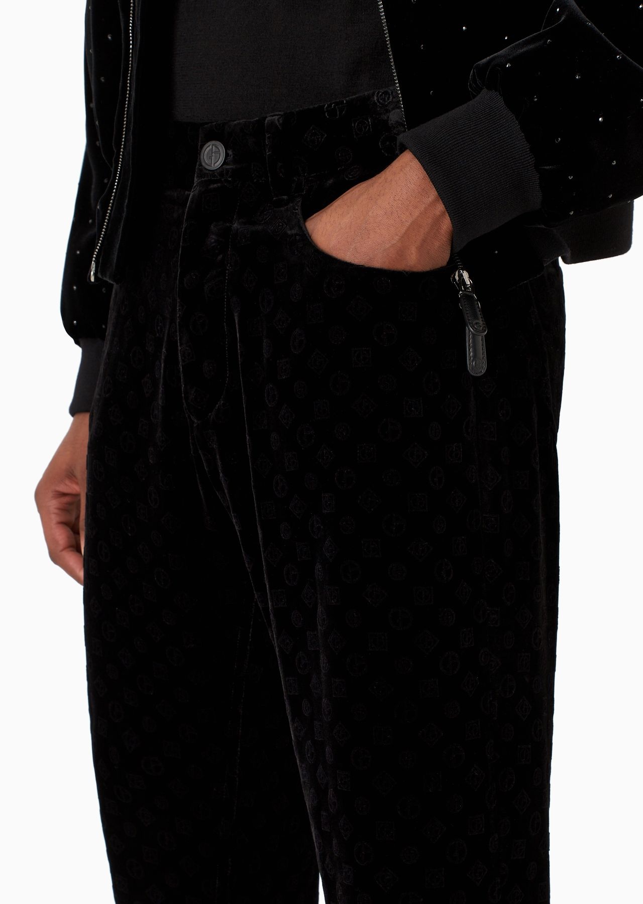 Giorgio’s single-pleat trousers in monogram silk and viscose - 5
