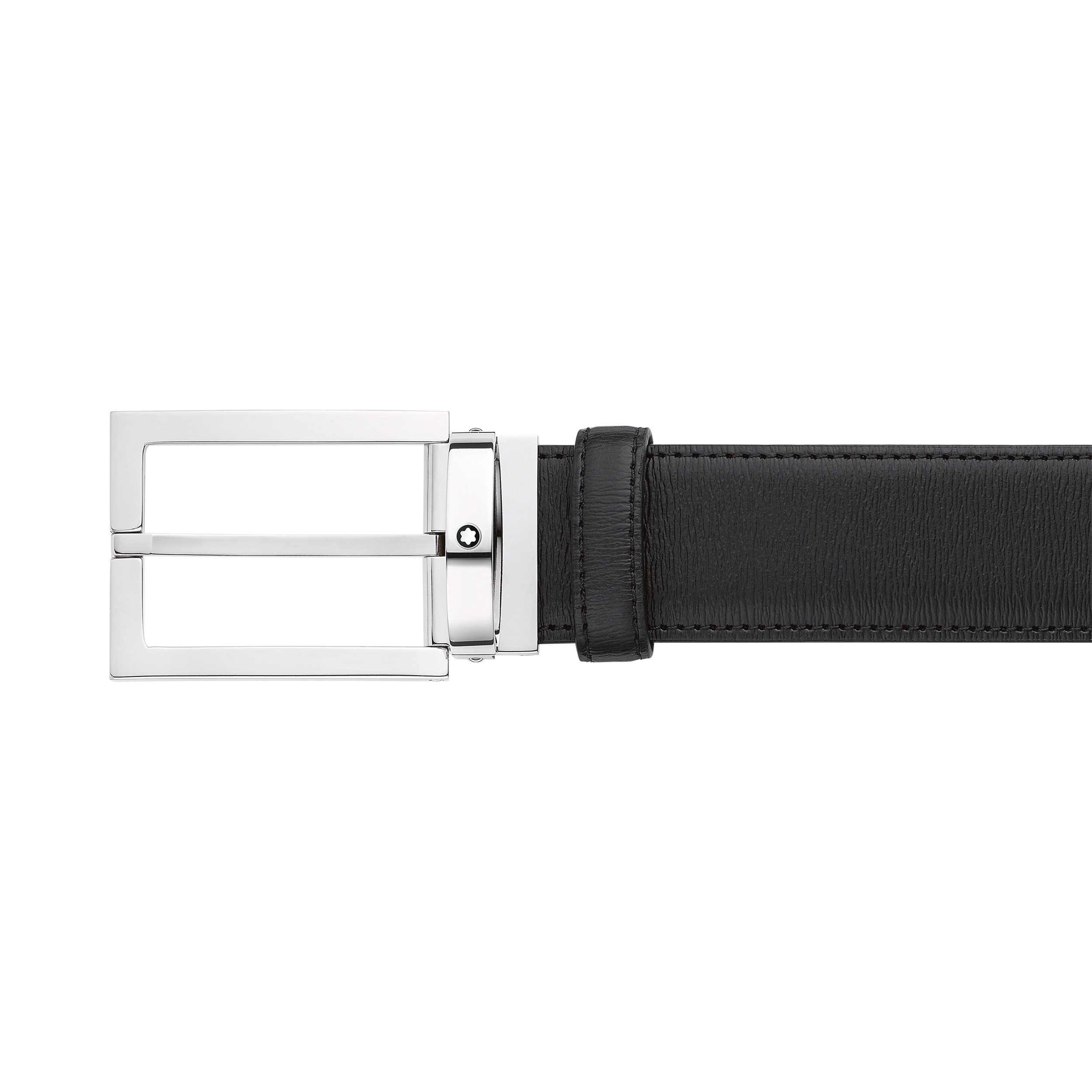 Black 35 mm leather belt - 4