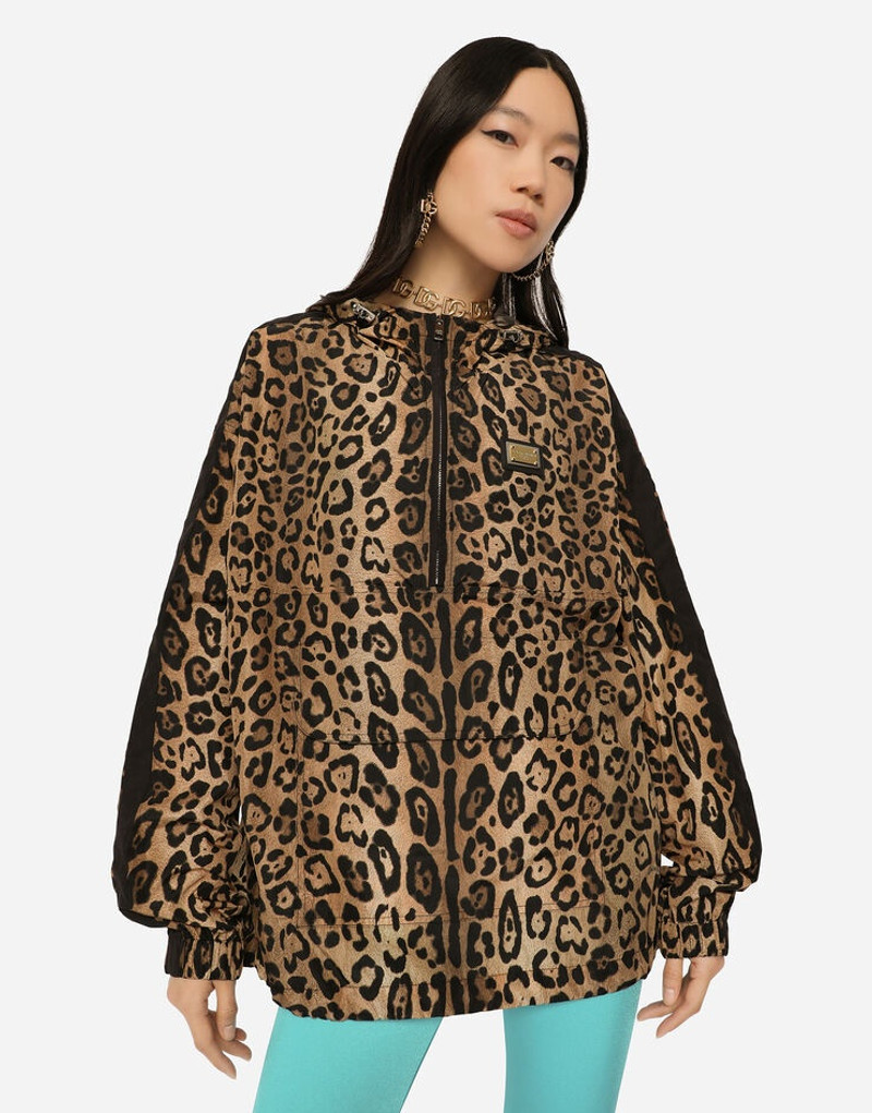 Leopard-print nylon anorak 3