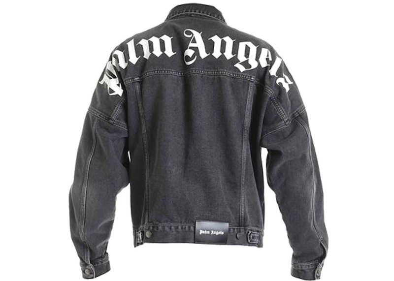 Palm Angels Palm Angels Logo Over Denim Jacket Black outlook