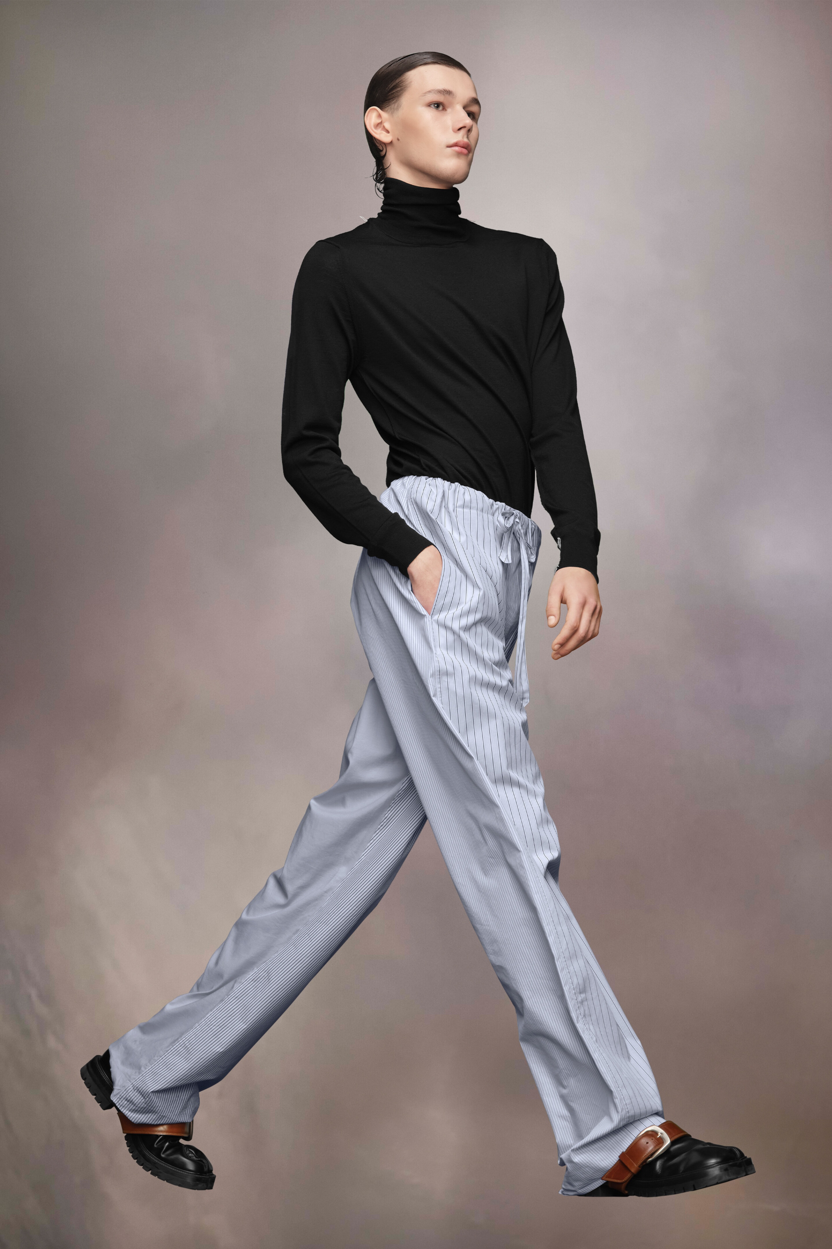 Stripe Cotton Trousers - 4