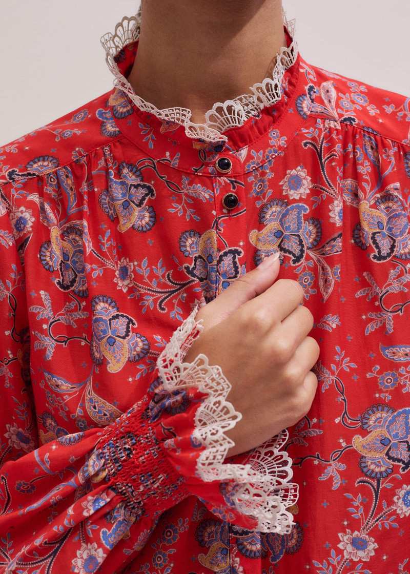 Lace Trim Blouse 3
