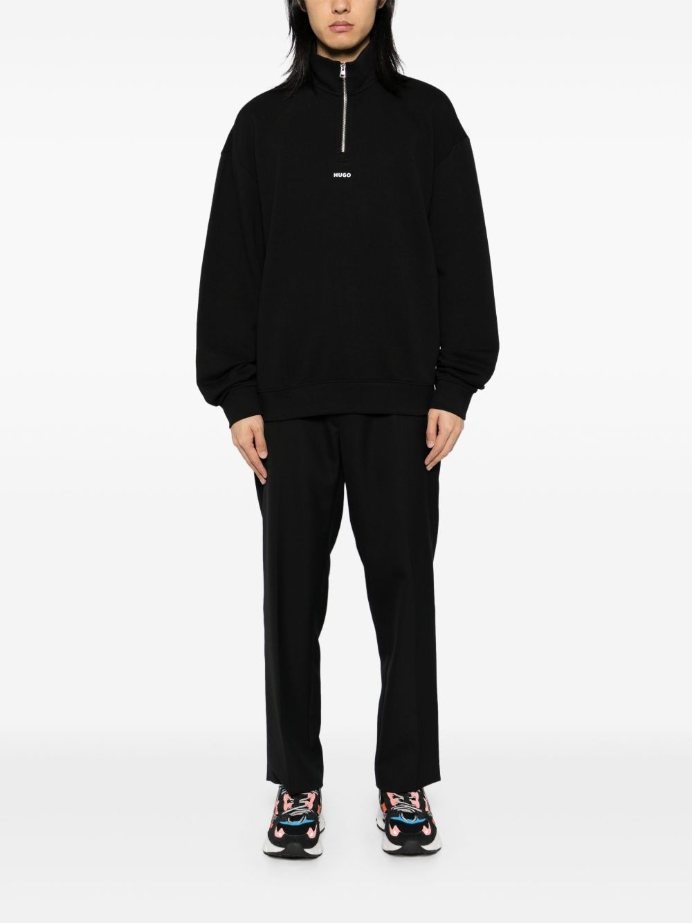 Zip-Neck Logo print sweatshirt - 2