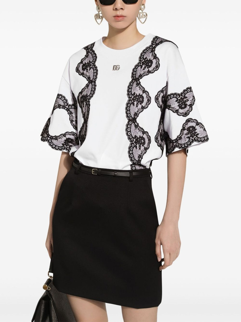 lace-detail short-sleeve T-shirt 5