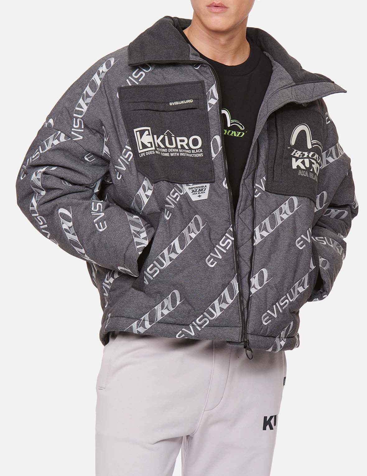 Allover Logo Embroidered Padded Jacket - 3