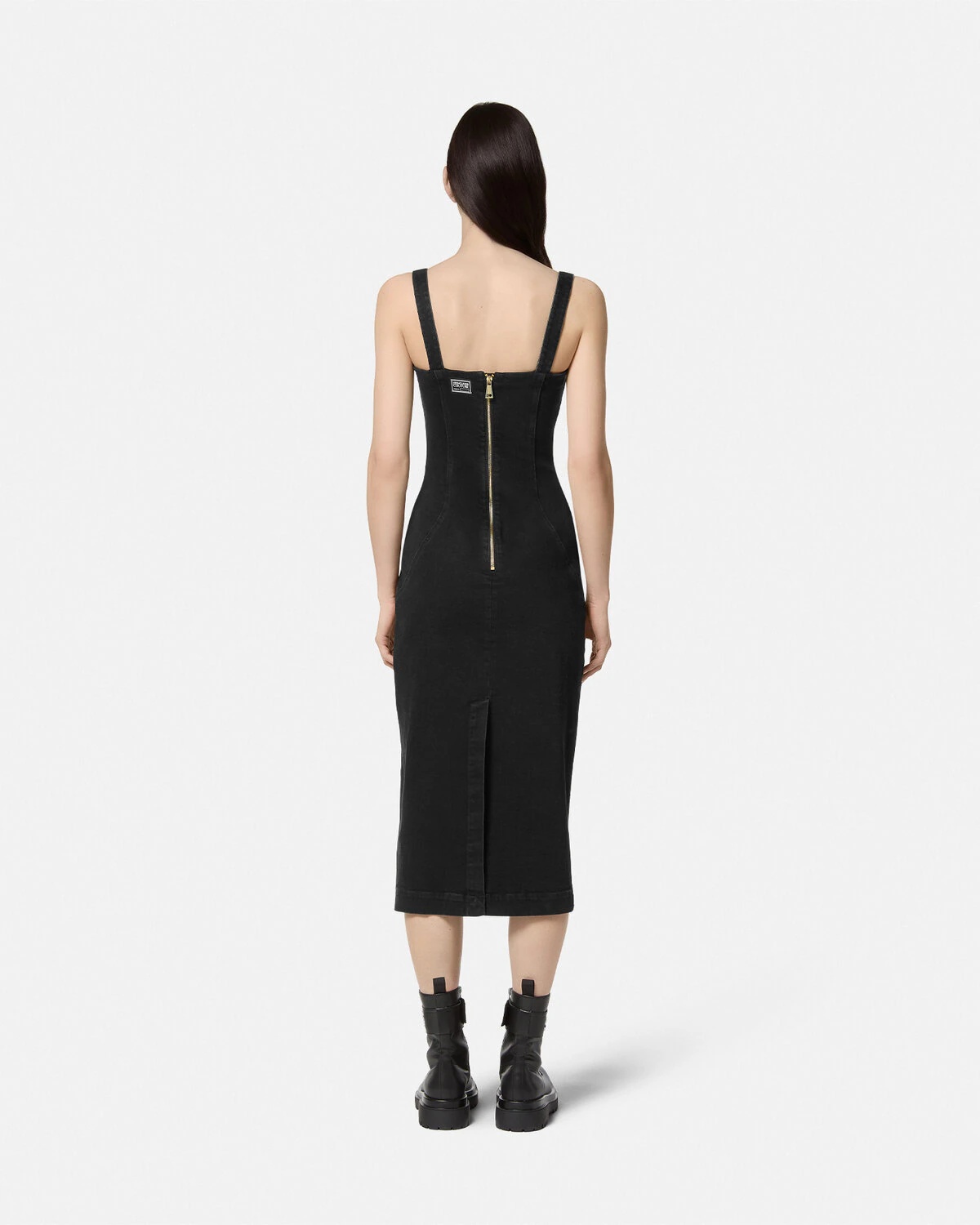 Baroque Buckle Bustier Denim Dress - 5