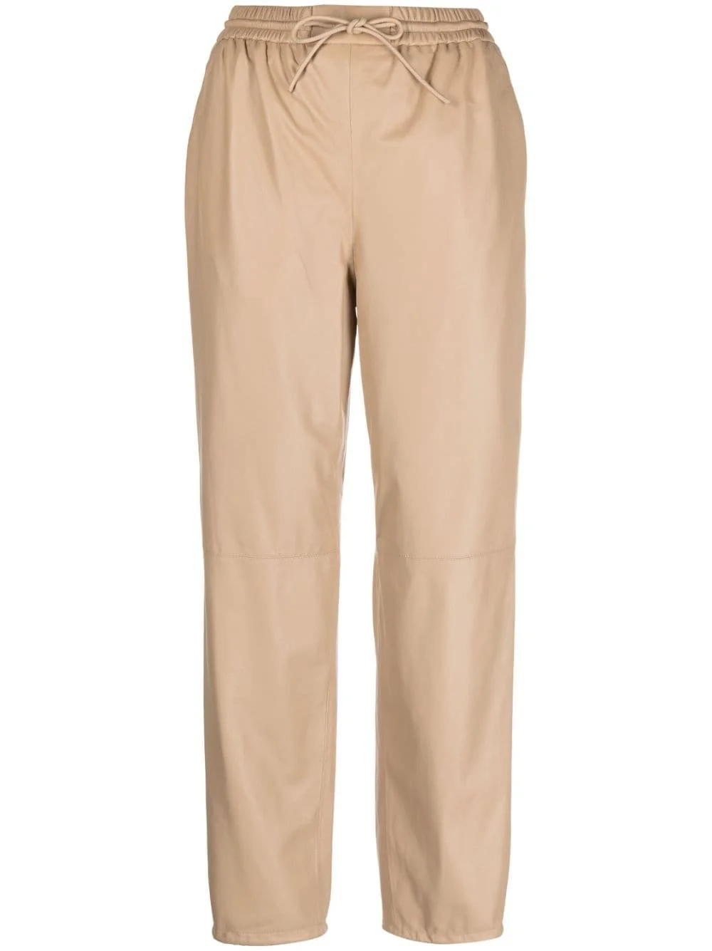 straight-leg lambskin trousers - 1