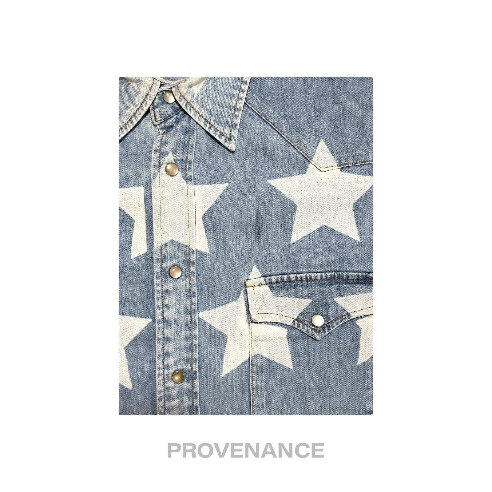 Saint Laurent Paris SLP Western Denim Shirt - Stars S - 6