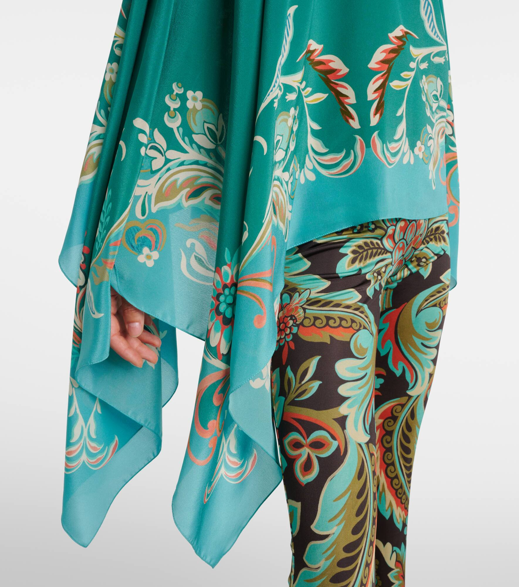 Draped silk crêpe de chine top - 5