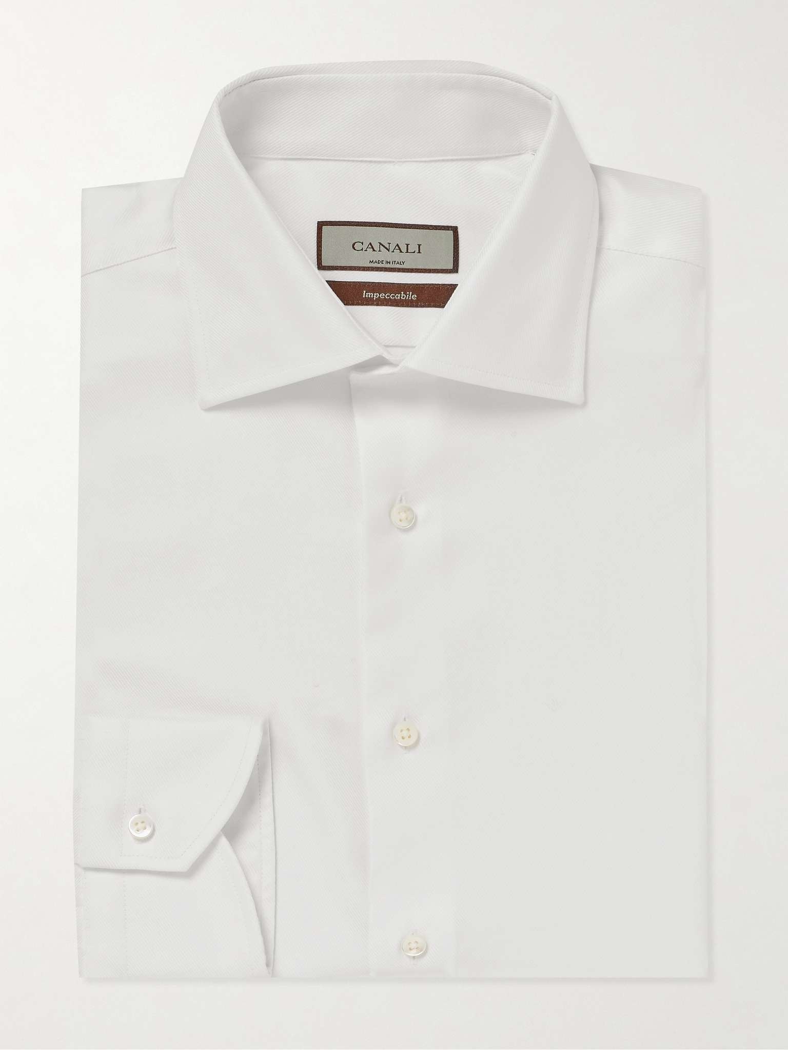 Slim-Fit Cutaway-Collar Impeccabile Cotton-Twill Shirt - 2