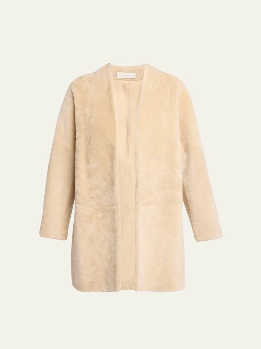 Alarise Lamb Shearling Open Coat - 1