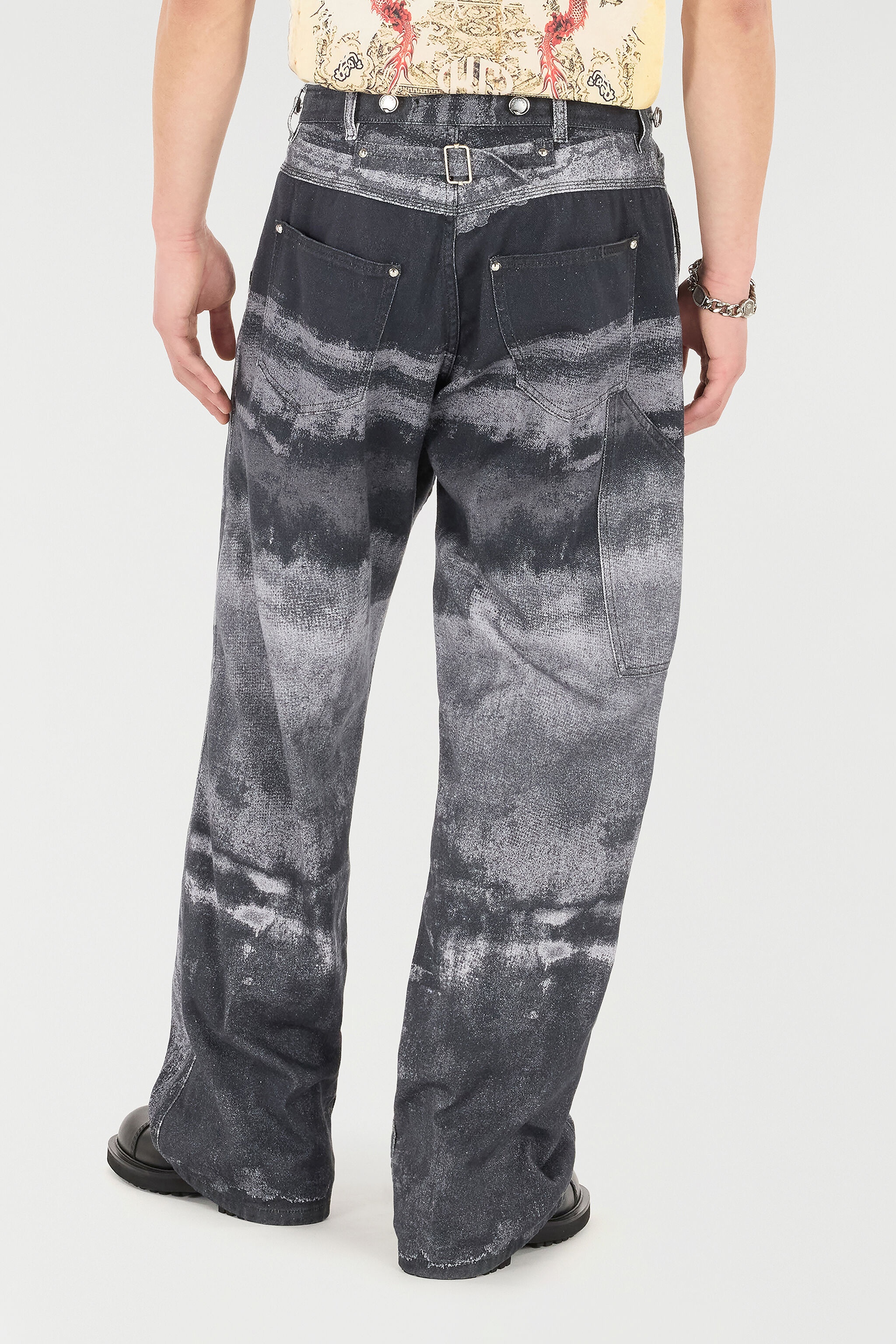 Pure Cotton Pants With A Used Effect - 4