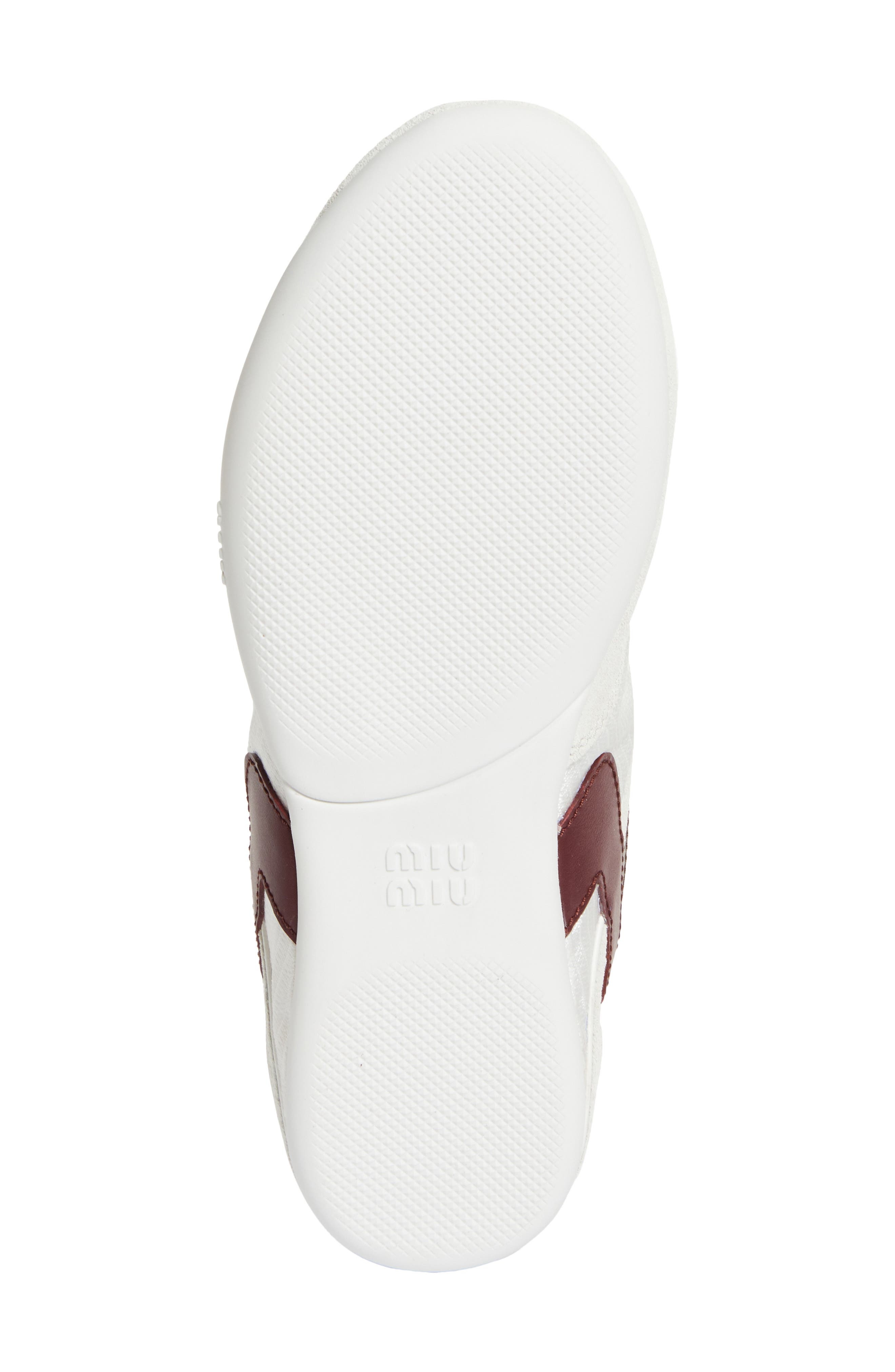 Miu Miu Gymnasium Low Top Sneaker in Bianco/Amaranto at Nordstrom - 6